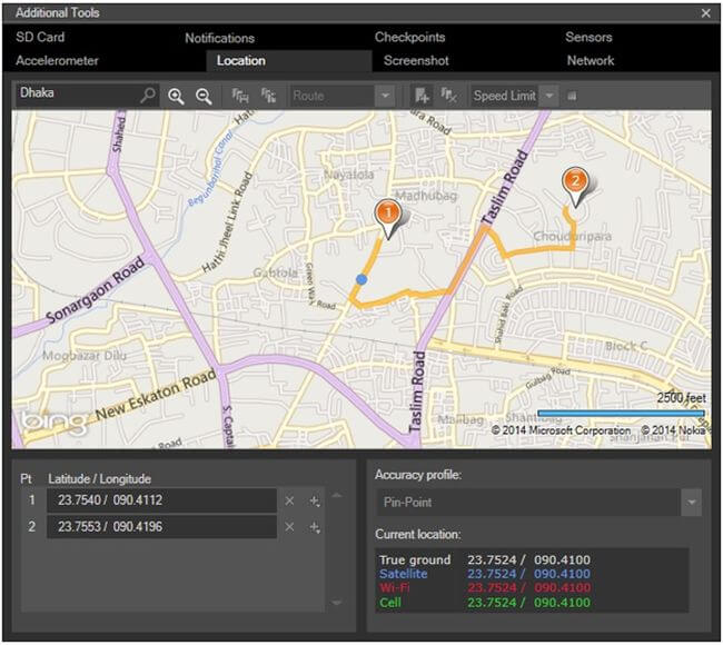 location setting in windows phone map
